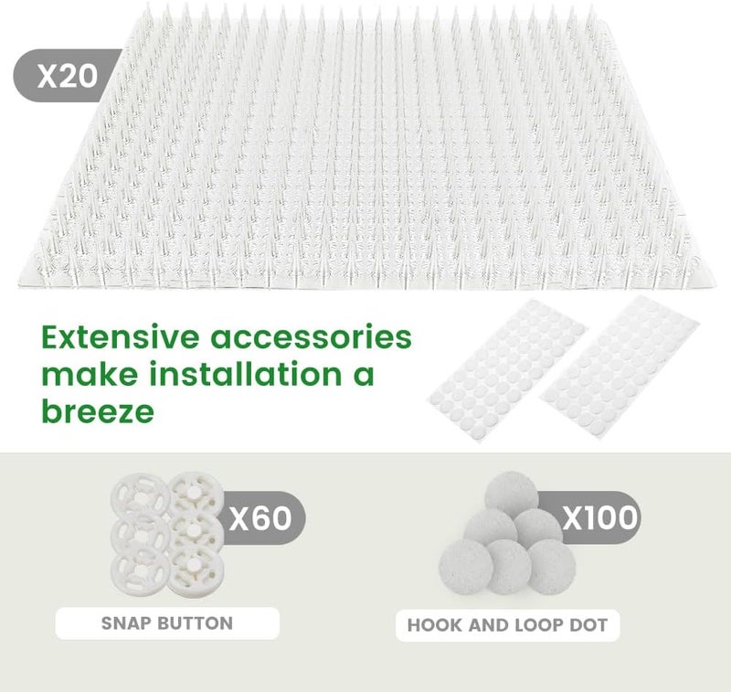 Ley's 18 Pack Cat Deterrent Mat, 16x13 Inch Scat Mat with Spikes, Humane Repellent Mat to Stop Scratching & Digging, Indoor/Outdoor Pet Training Mat for Furniture, Gardens, Lawns - Image 3